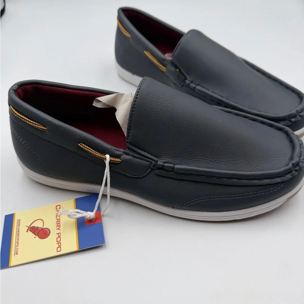 Kids Slip-On Dress Loafers in Dark Gray